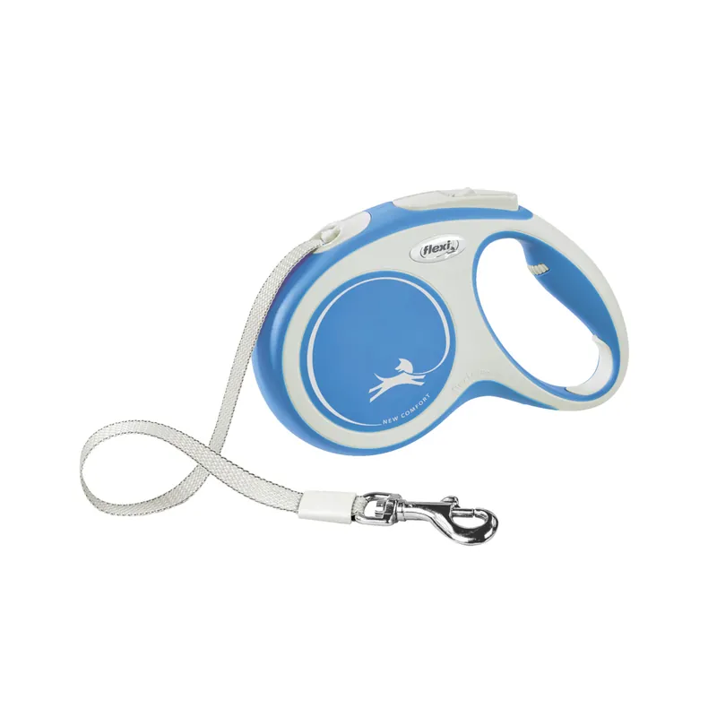Meistverkauft Flexi New COMFORT Gurt M 5 Meter blau Roll-Leine für Hunde
